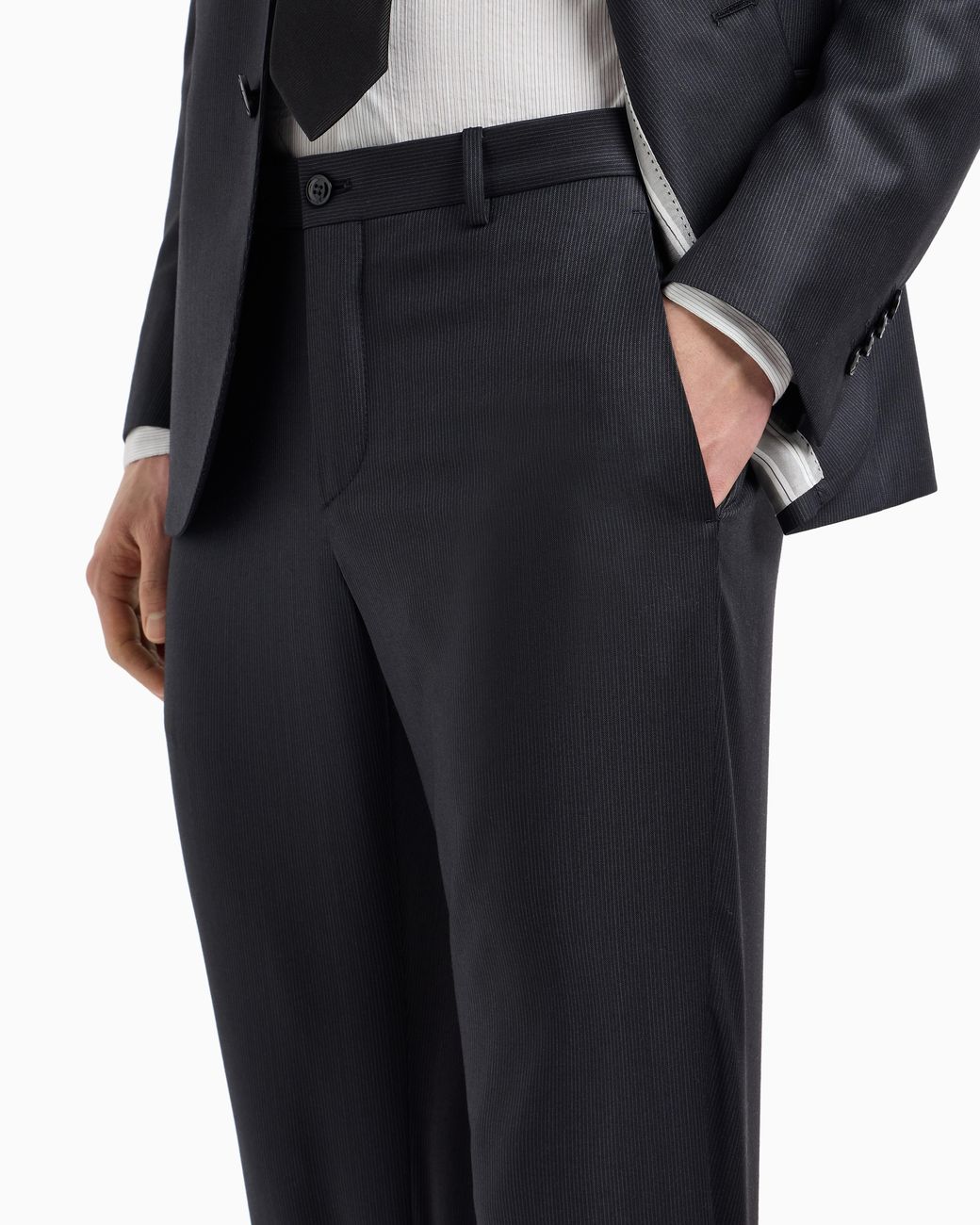 Giorgio Armani Blue Soho Line, Single-Breasted, Micro-Pinstriped Wool Suit for men