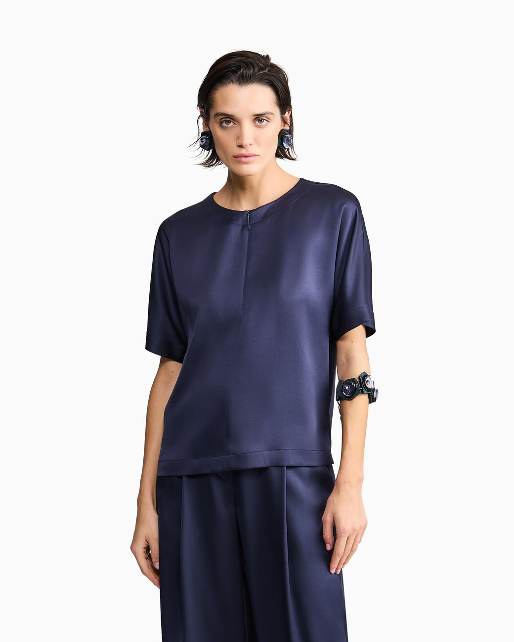 Giorgio Armani Blue Short-Sleeved Shirt
