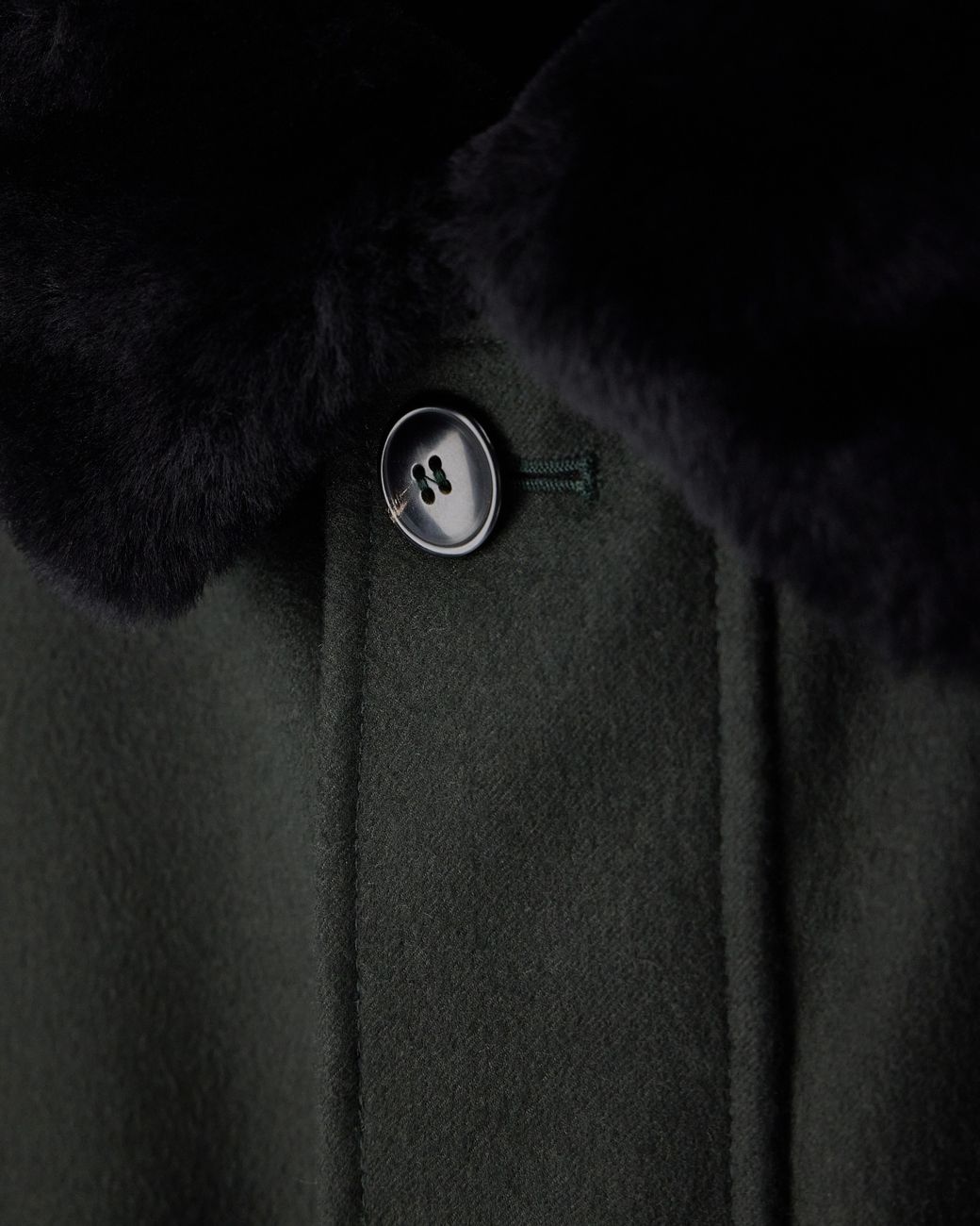 Giorgio Armani Black Cashmere Jacket With Shearling Lining And Hidden Zip for men