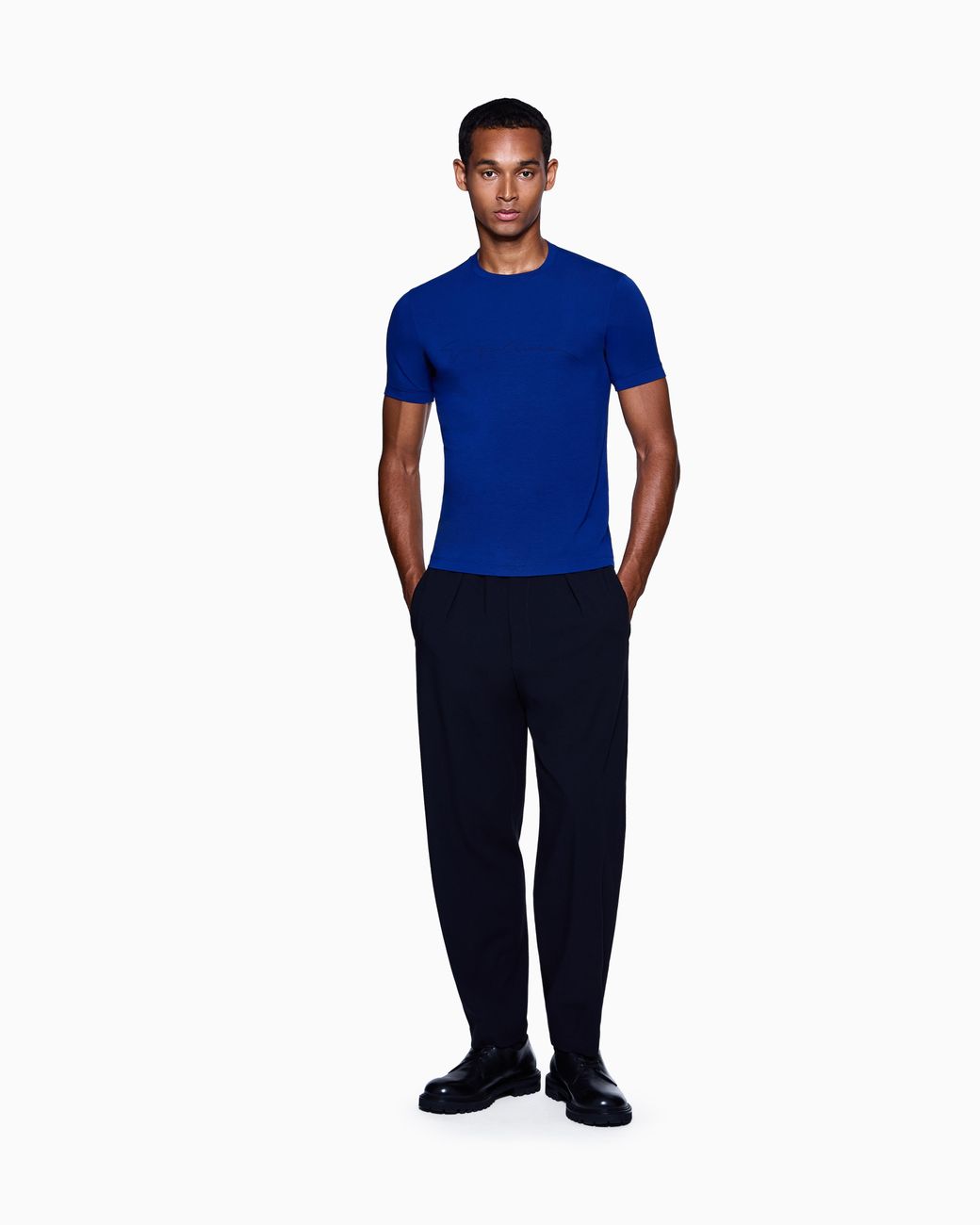 Giorgio Armani Blue Crew-Neck T-Shirt for men