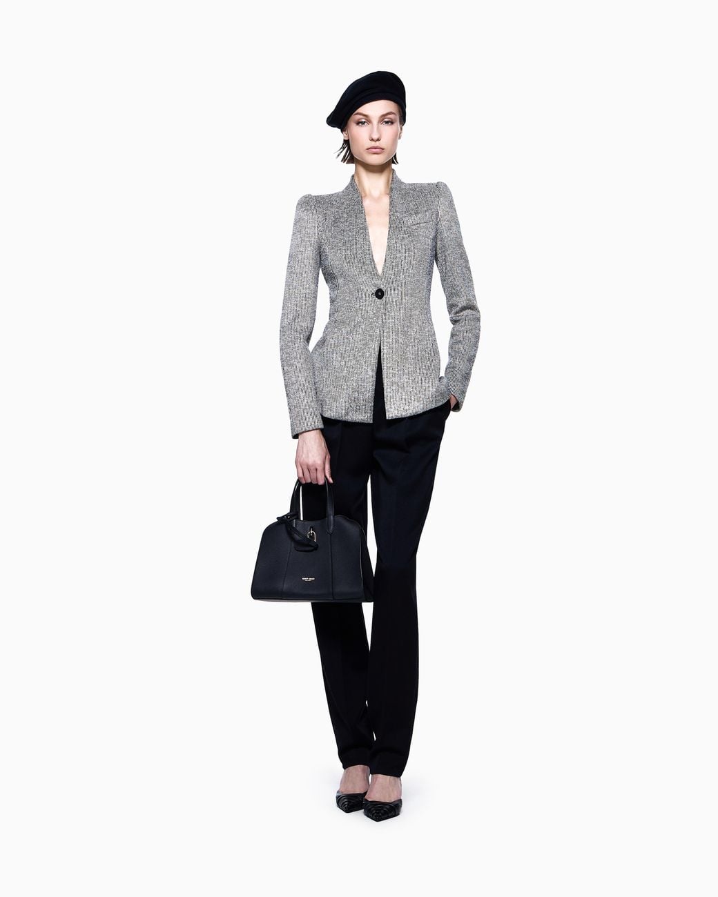Giorgio Armani Gray Single-Breasted Jacket