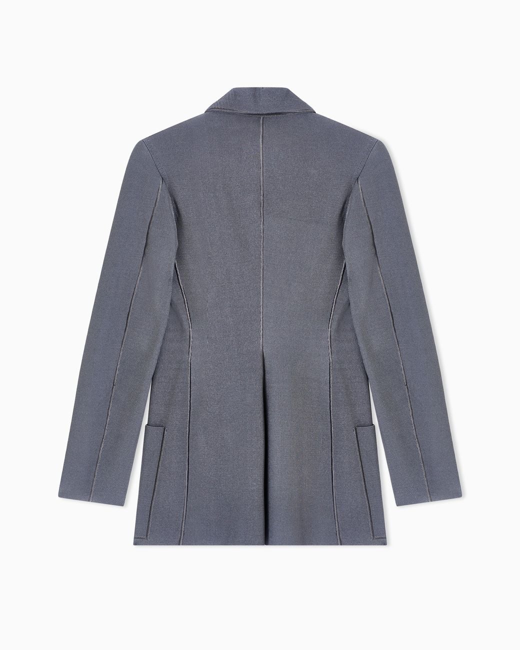 Giorgio Armani Blue Viscose-Blend Knit Single-Breasted Jacket