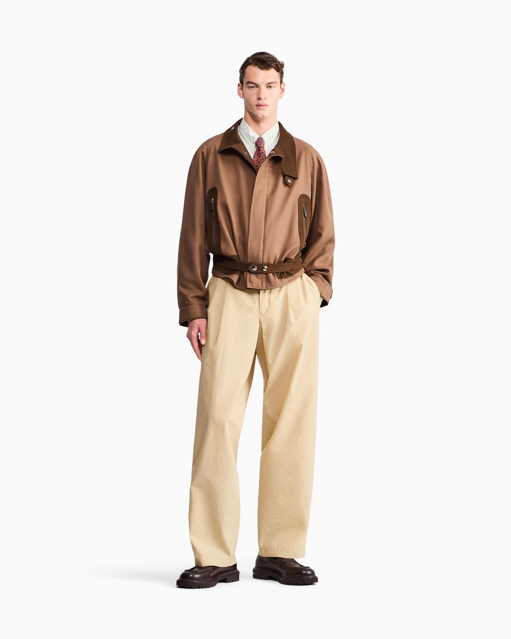 Giorgio Armani Natural Armani/Archivio Double-Pleat Trousers for men