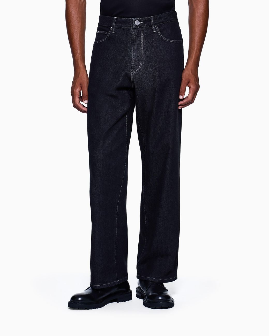 Giorgio Armani Blue Cotton And Modal Five-Pocket Trousers for men