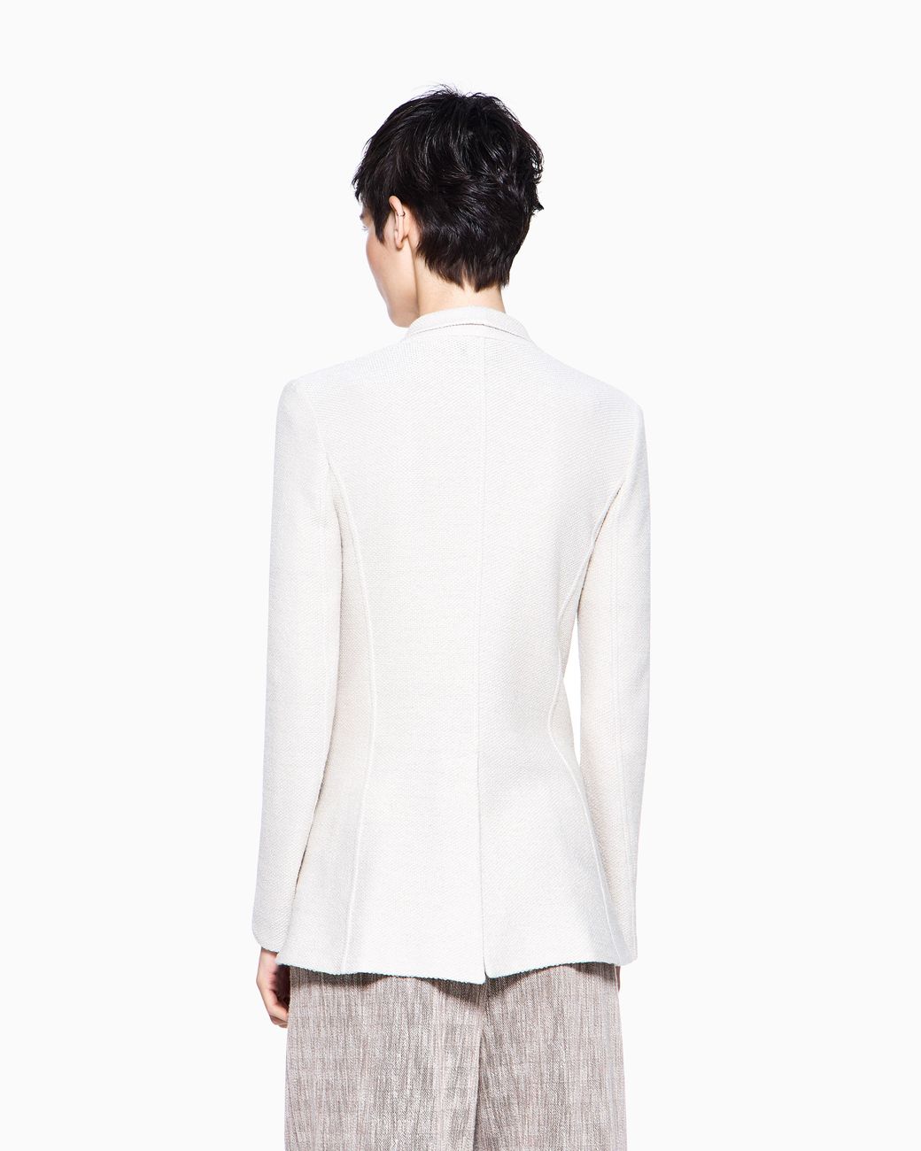 Giorgio Armani White Single-Breasted Jacket
