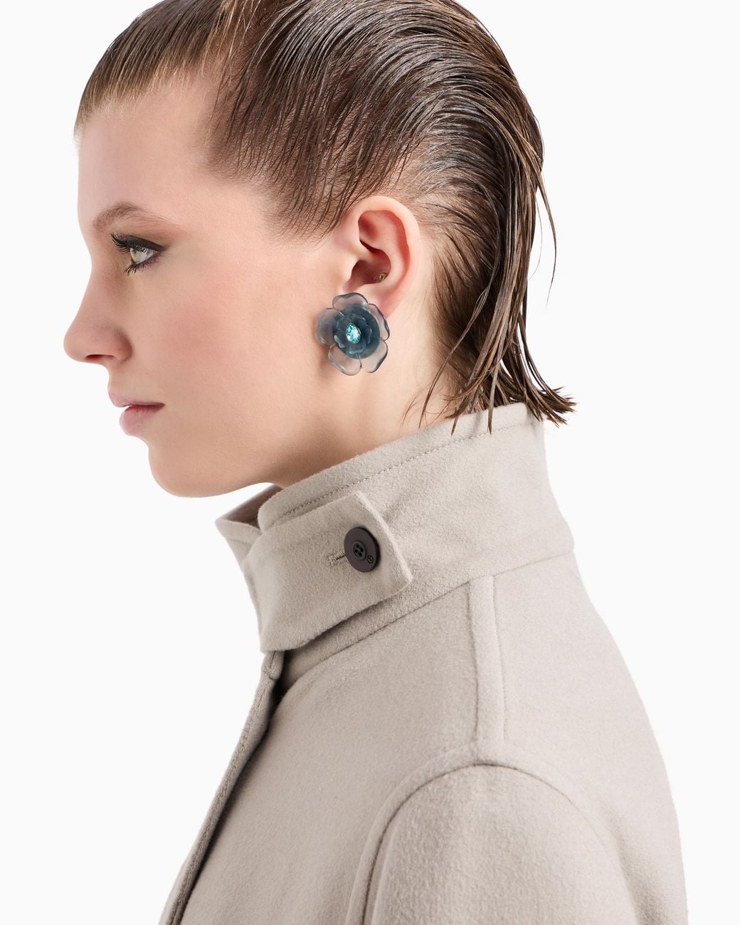 Giorgio Armani Natural Cashmere Coat With A Belt And Patch Pockets