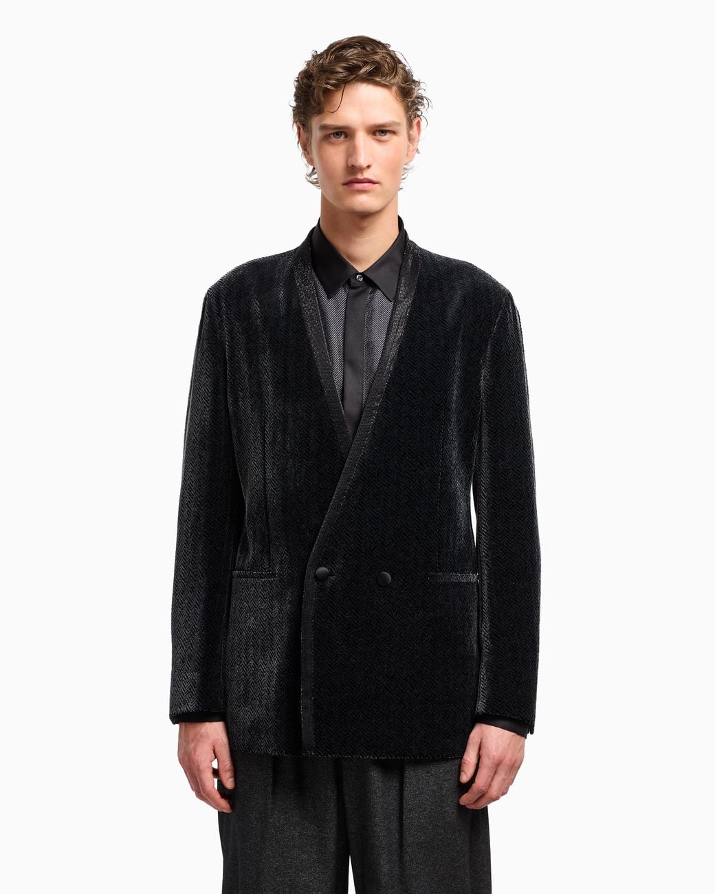 Giorgio Armani Black Giorgio's Double-Breasted Tuxedo Jacket for men