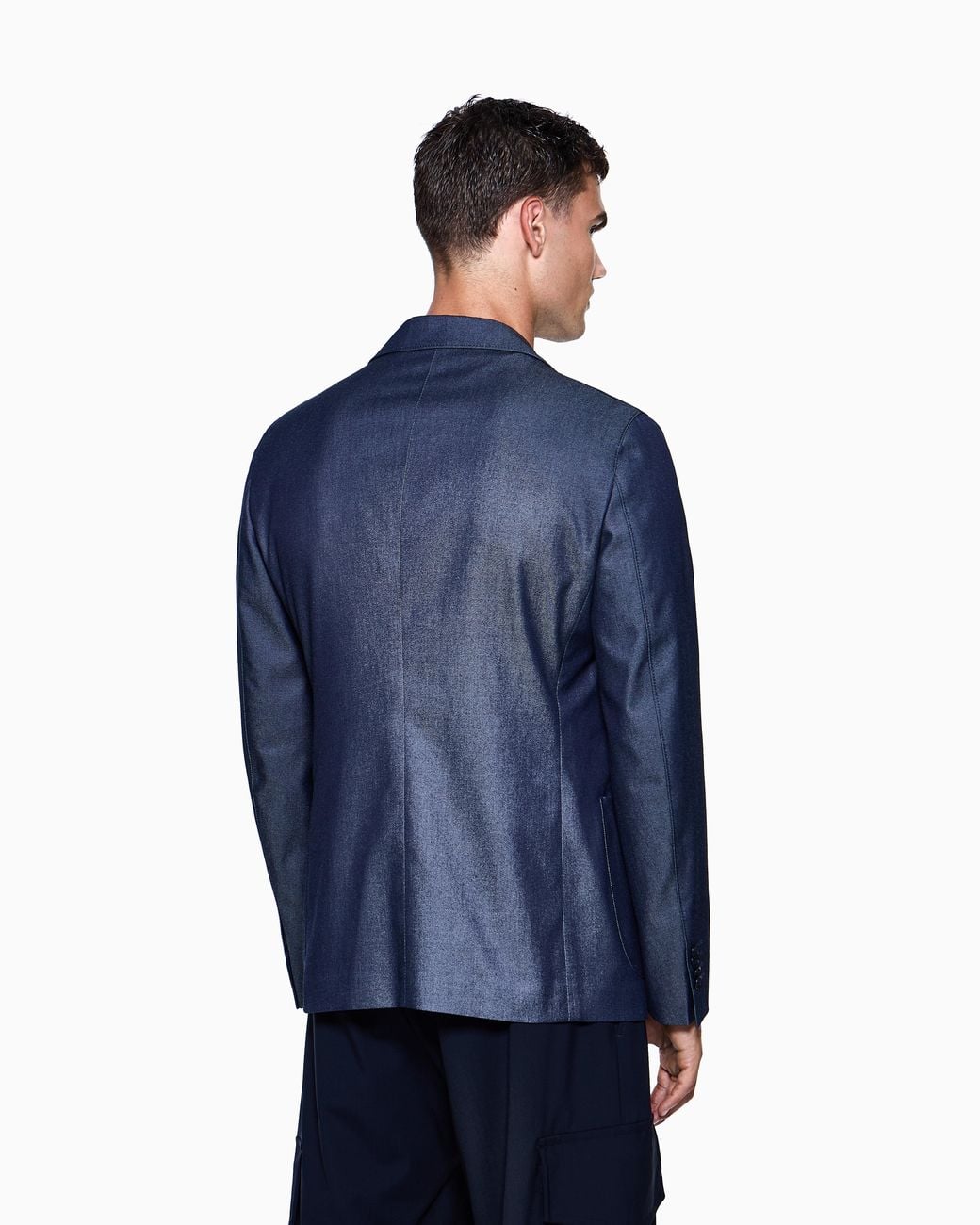 Giorgio Armani Blue Upton Line Single-Breasted Jacket for men