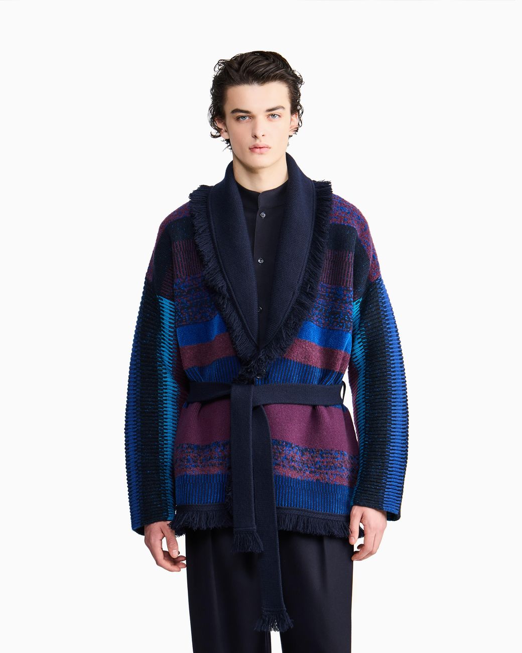 Giorgio Armani Blue For Alanui Cashmere Blend Cardigan for men