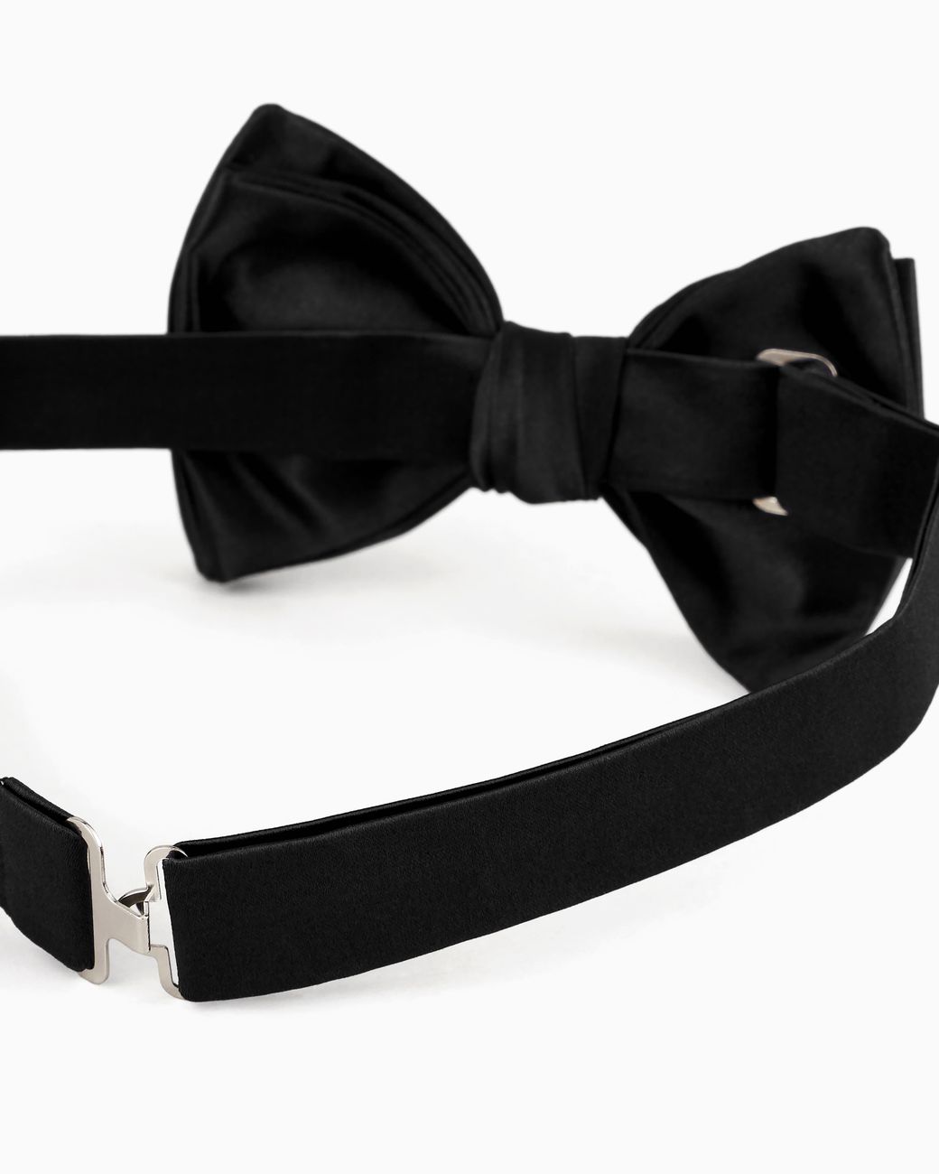 Giorgio Armani Black Pure Silk Knotted Bow Tie for men