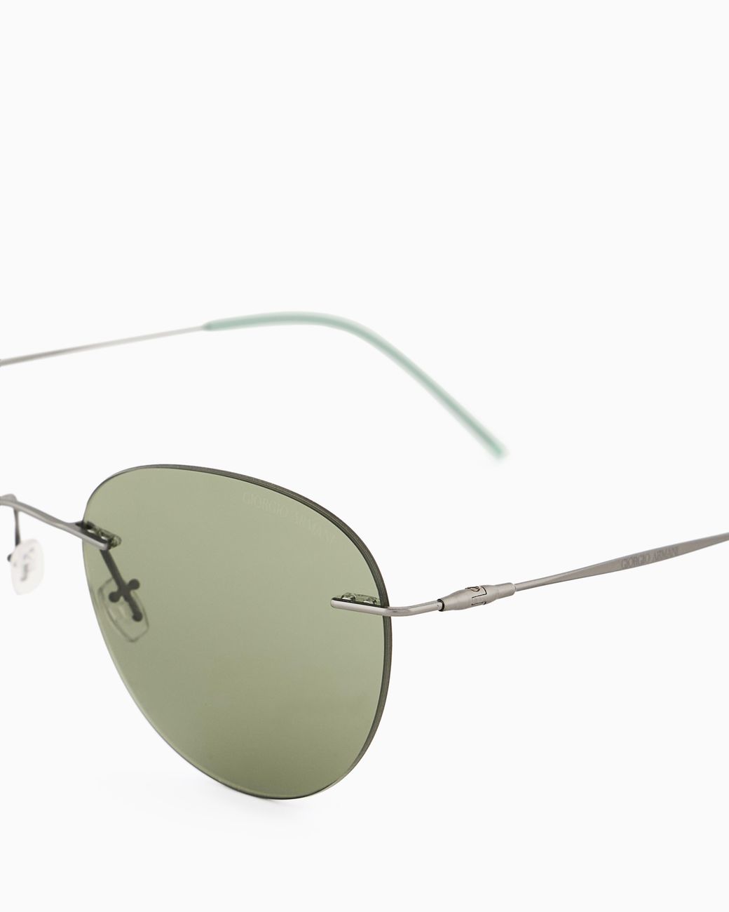 Giorgio Armani Green Round Sunglasses for men