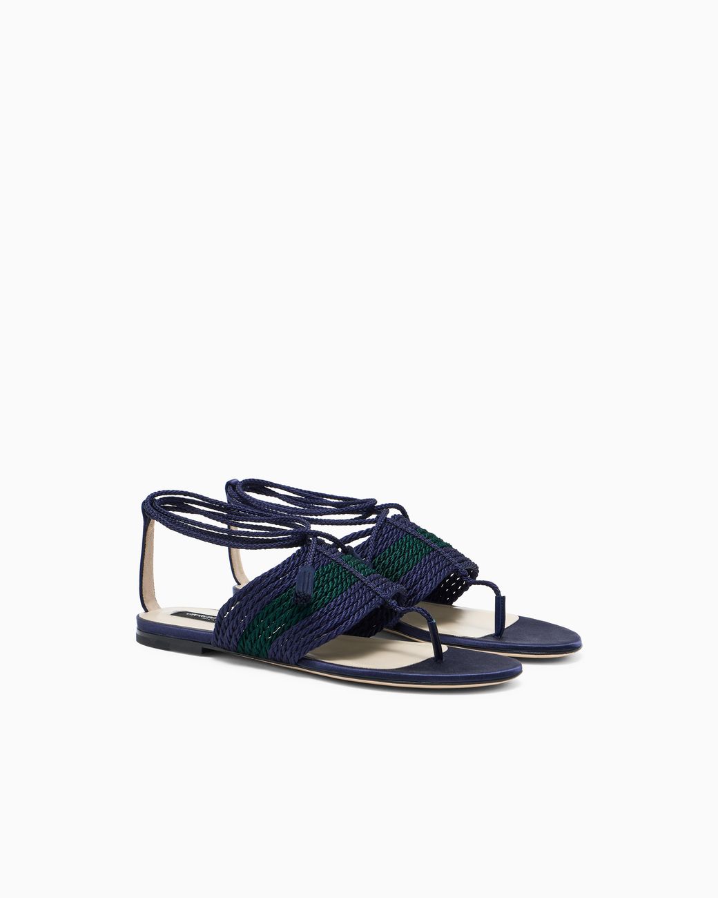 Giorgio Armani Blue Flat Thong Sandals
