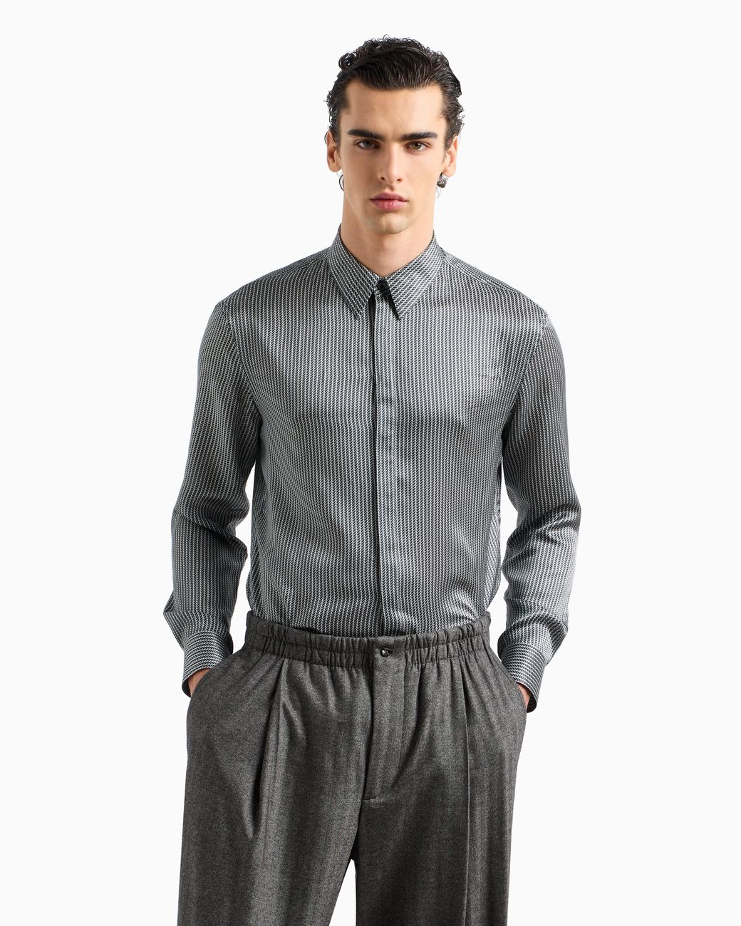 Giorgio Armani Gray Shirt for men