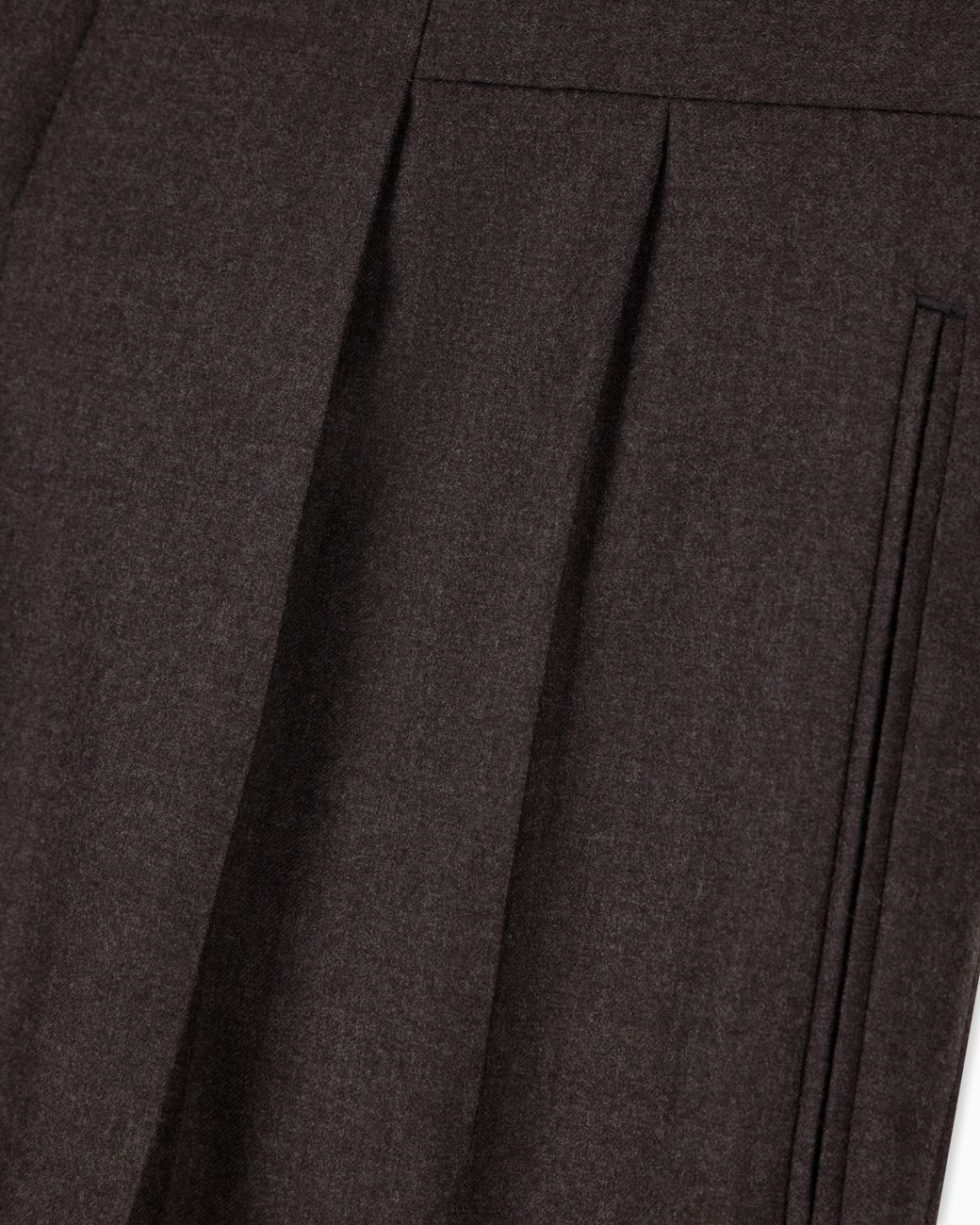 Giorgio Armani Brown Oversized Double Pleat Trousers for men
