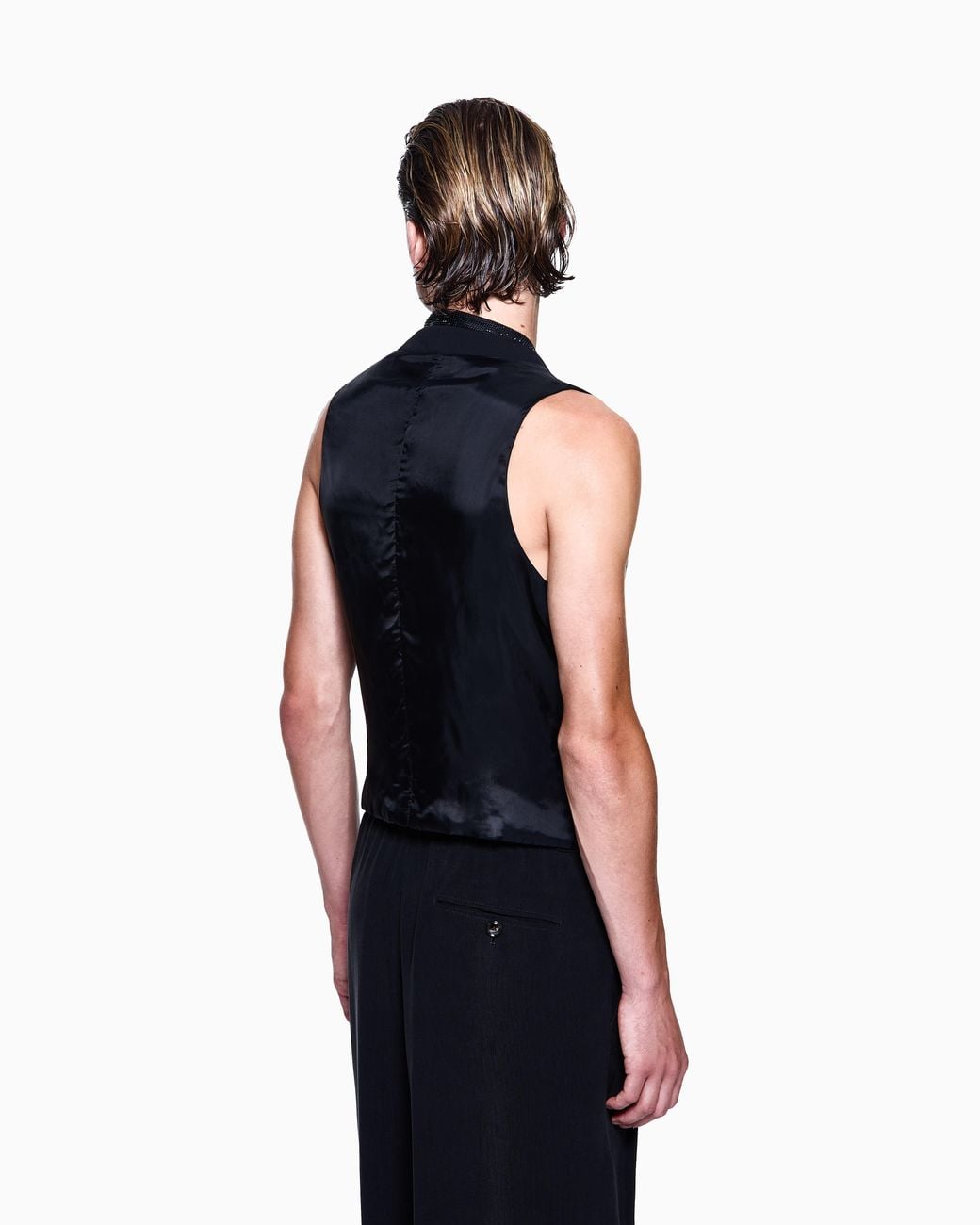 Giorgio Armani Blue Single-Breasted Waistcoat for men