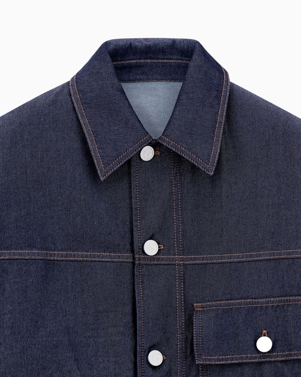 Giorgio Armani Blue Cotton And Silk Denim Blouson Denim Collection for men
