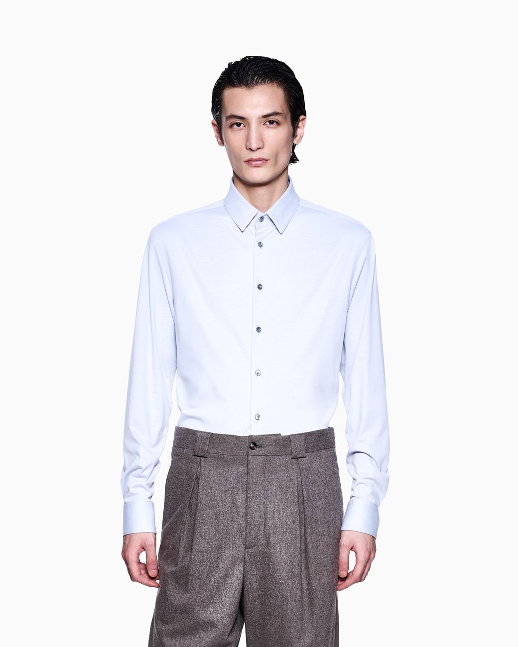 Giorgio Armani Blue Classic Stretch Button-Down for men