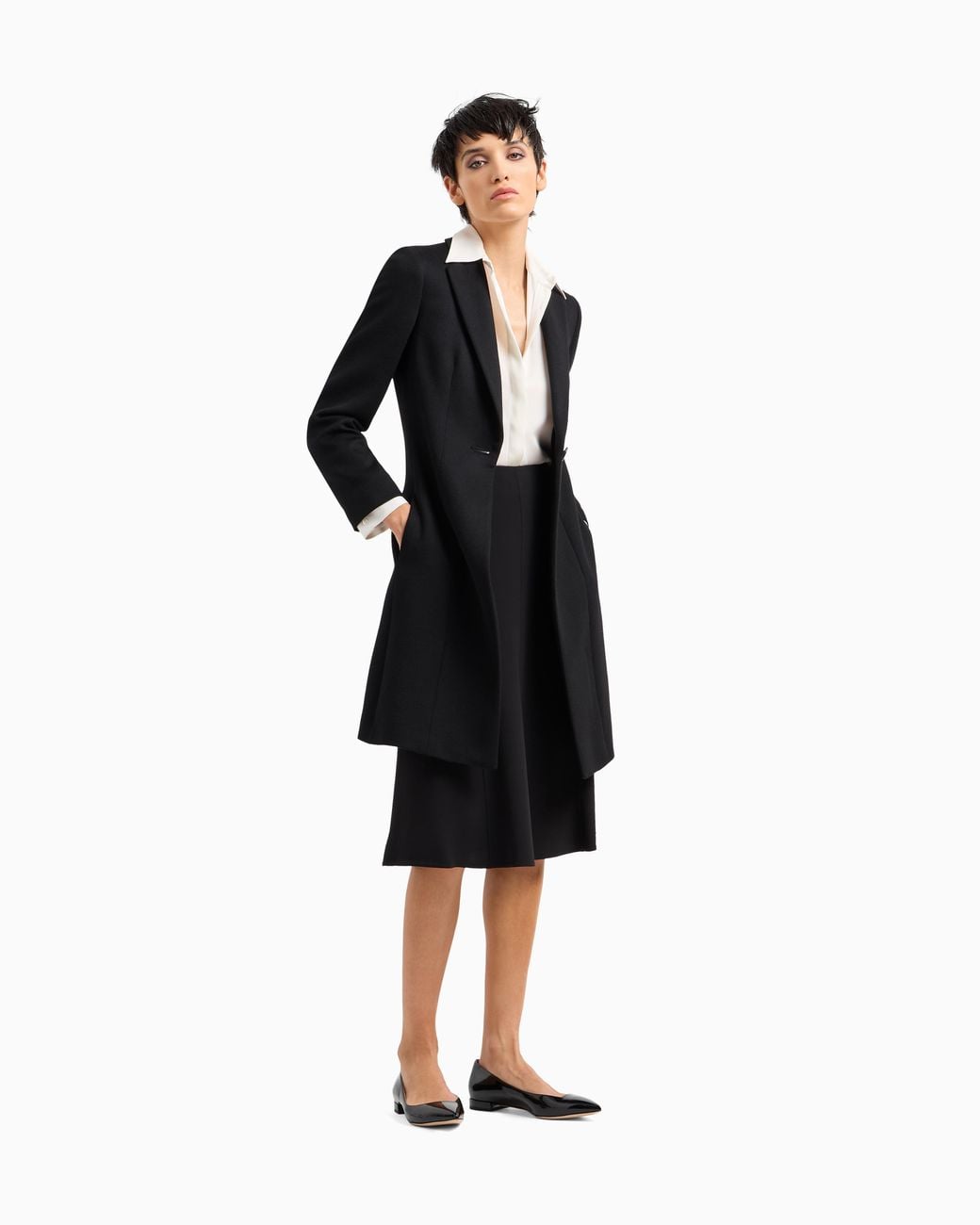 Giorgio Armani White Pure Silk Charmeuse Shirt