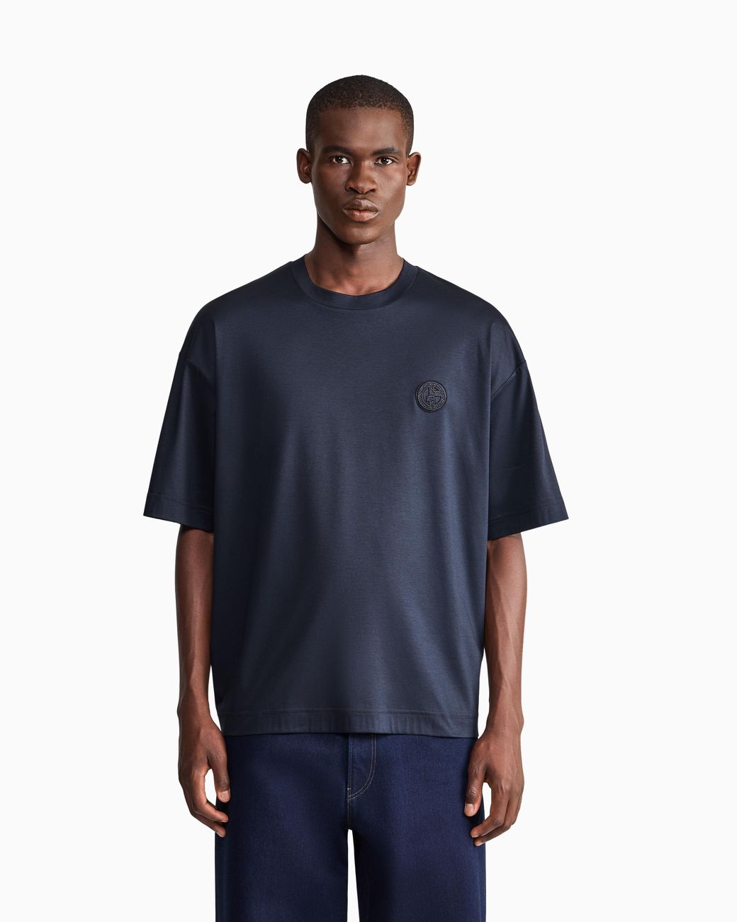 Giorgio Armani Blue Oversized Fit T-Shirt for men