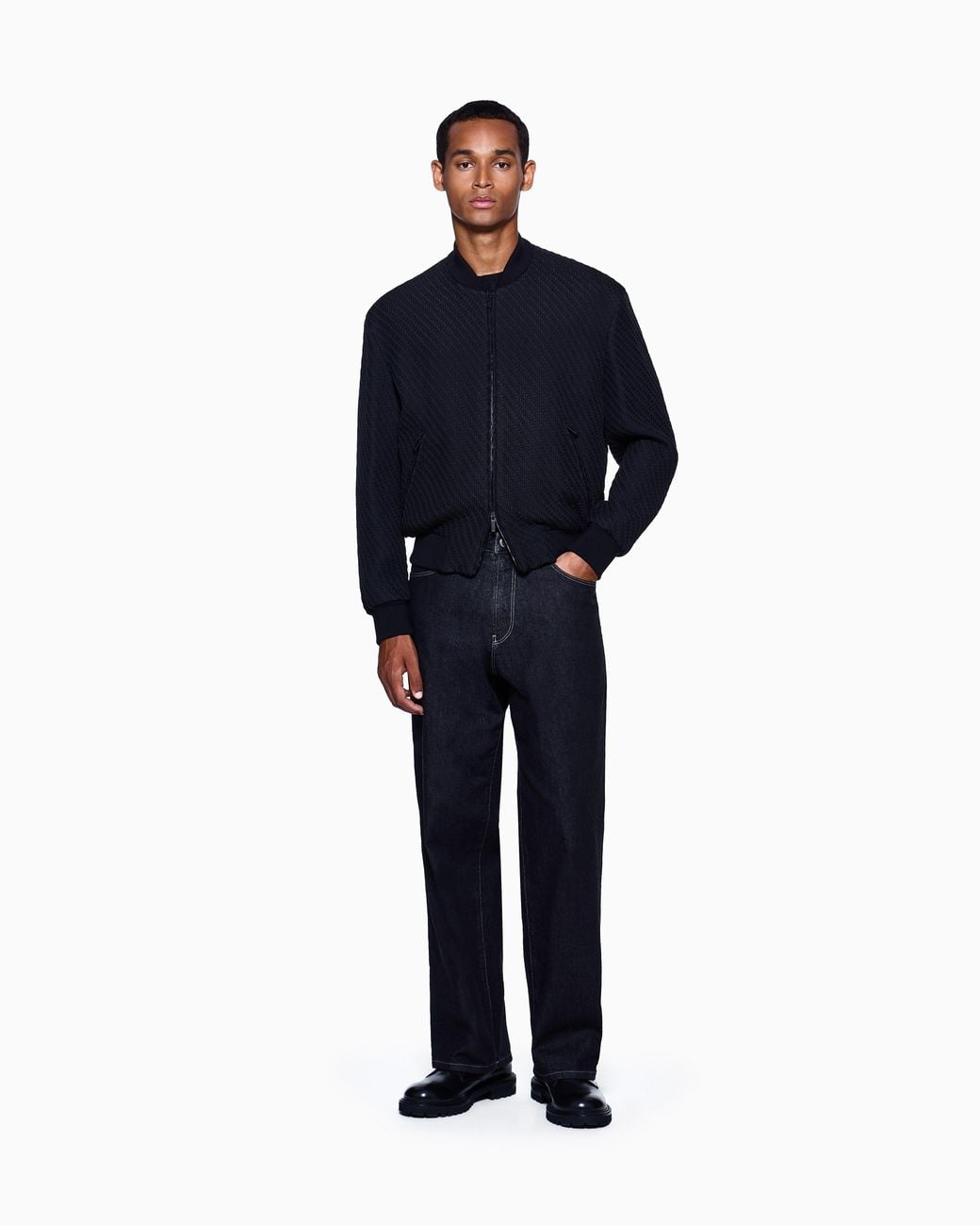Giorgio Armani Blue Cotton And Modal Five-Pocket Trousers for men