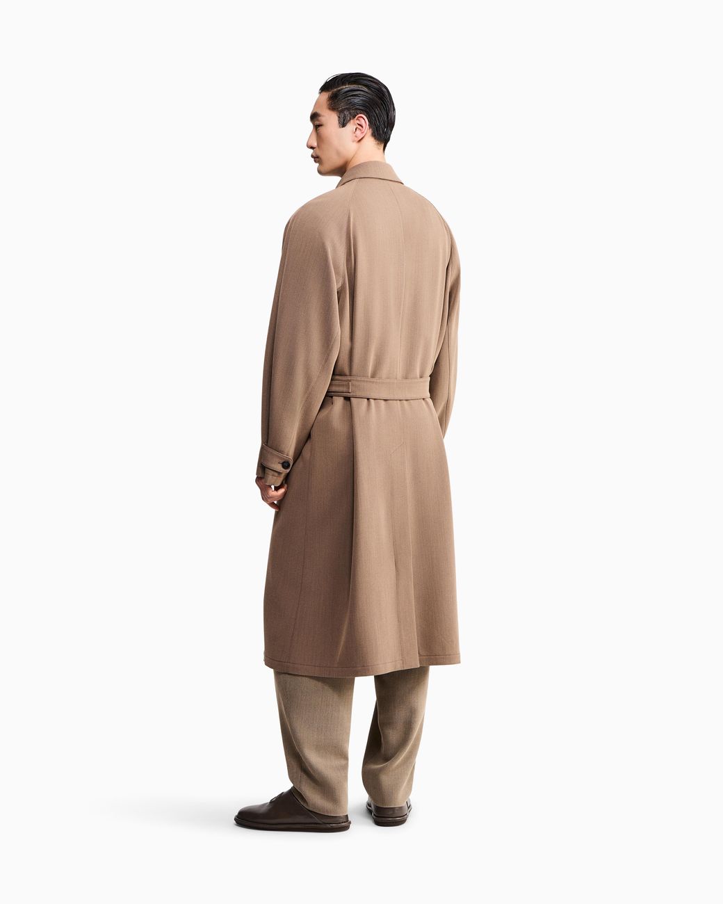 Giorgio Armani Brown Oversized Fit Trench Coat for men