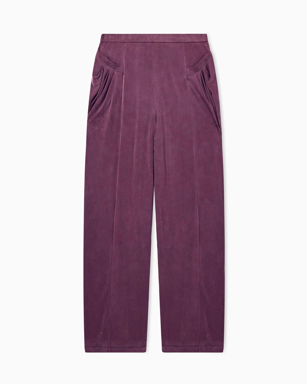 Giorgio Armani Purple Trouser With Wide Leg And Front Draping