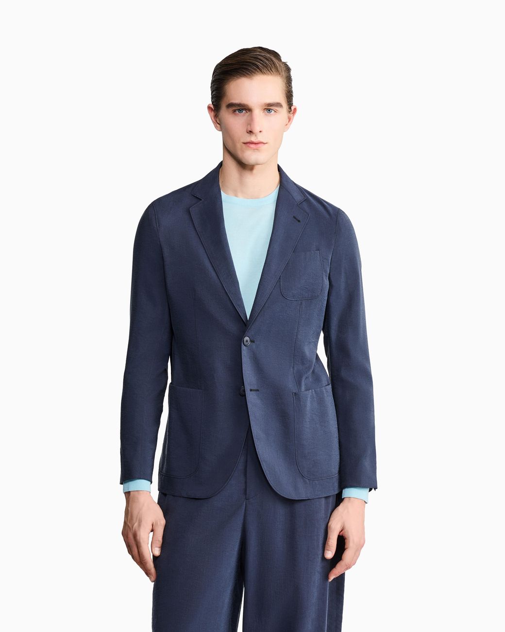 Giorgio Armani Blue Upton Single-Breasted Blazer for men