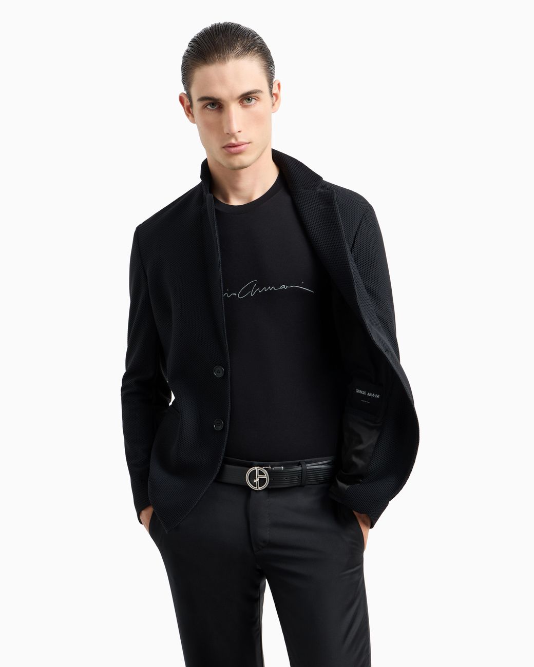 Giorgio Armani Black Stretch T-Shirt for men