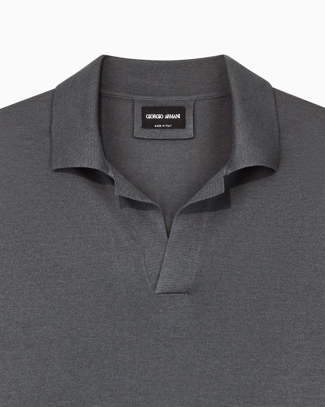 Giorgio Armani Gray Sweater Regular Fit Plain Knit Silk And Cotton Blend for men