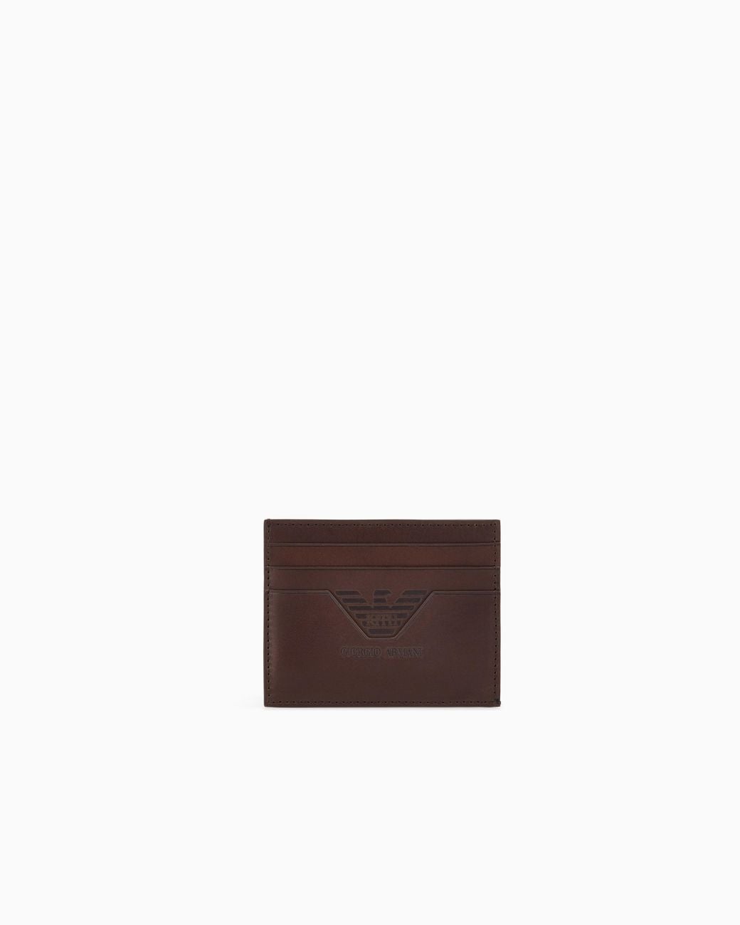 Giorgio Armani Brown X Kith Leather Card Holder for men