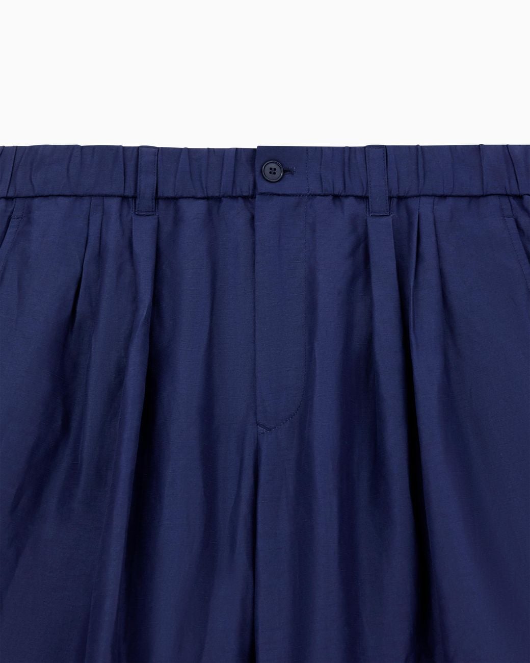 Giorgio Armani Blue Linen And Faded Silk Trousers With Pleats for men