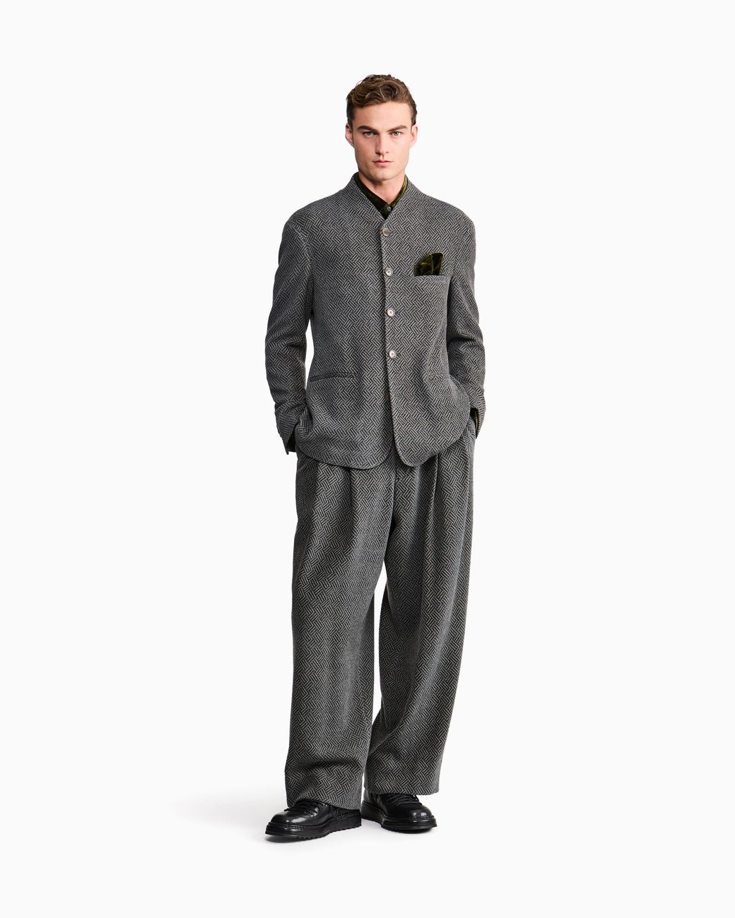 Giorgio Armani Gray Oversize Fit Trousers for men