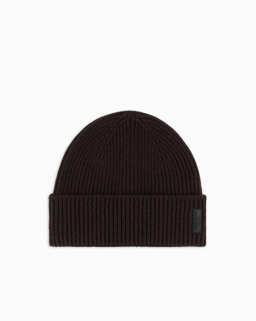 Giorgio Armani Black Ribbed Cashmere Beanie With Cuff for men