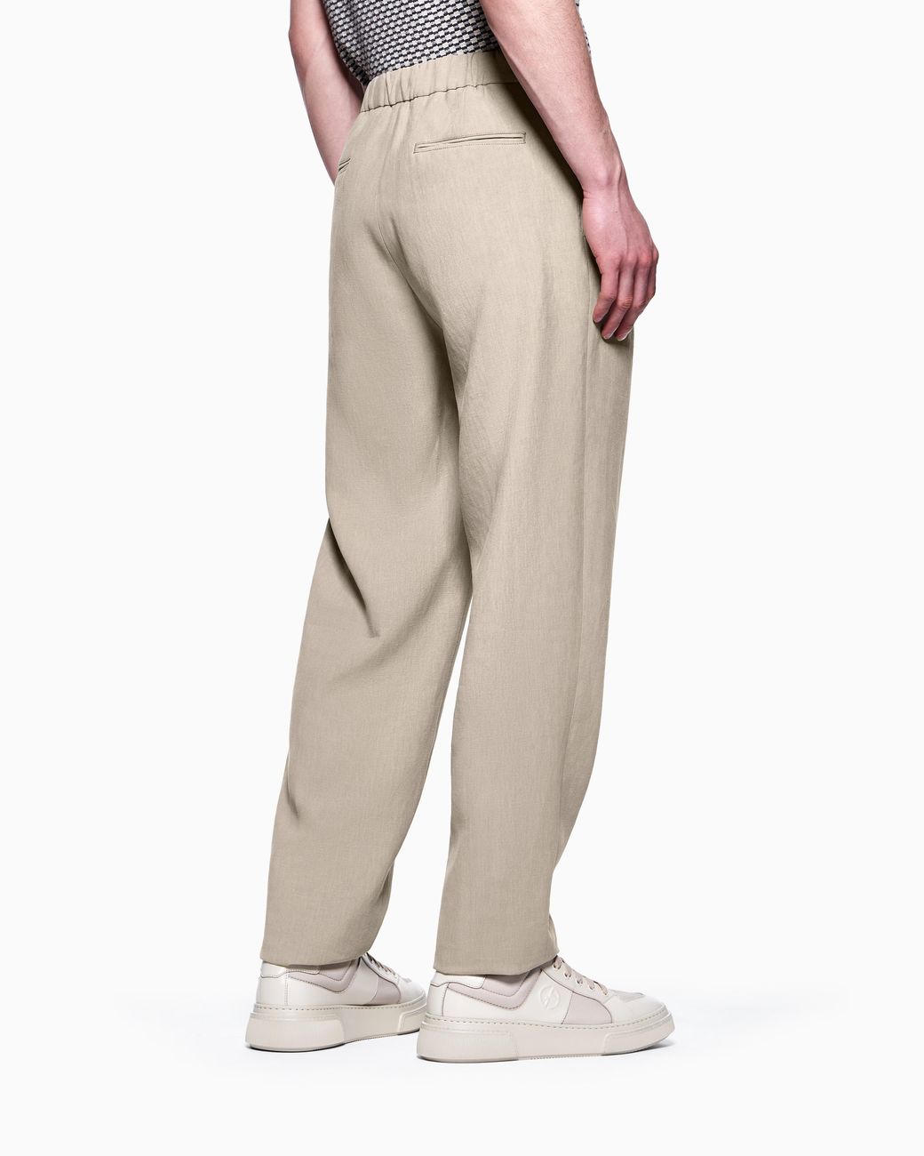 Giorgio Armani Gray Single-Pleat, Linen-Canvas Trousers for men