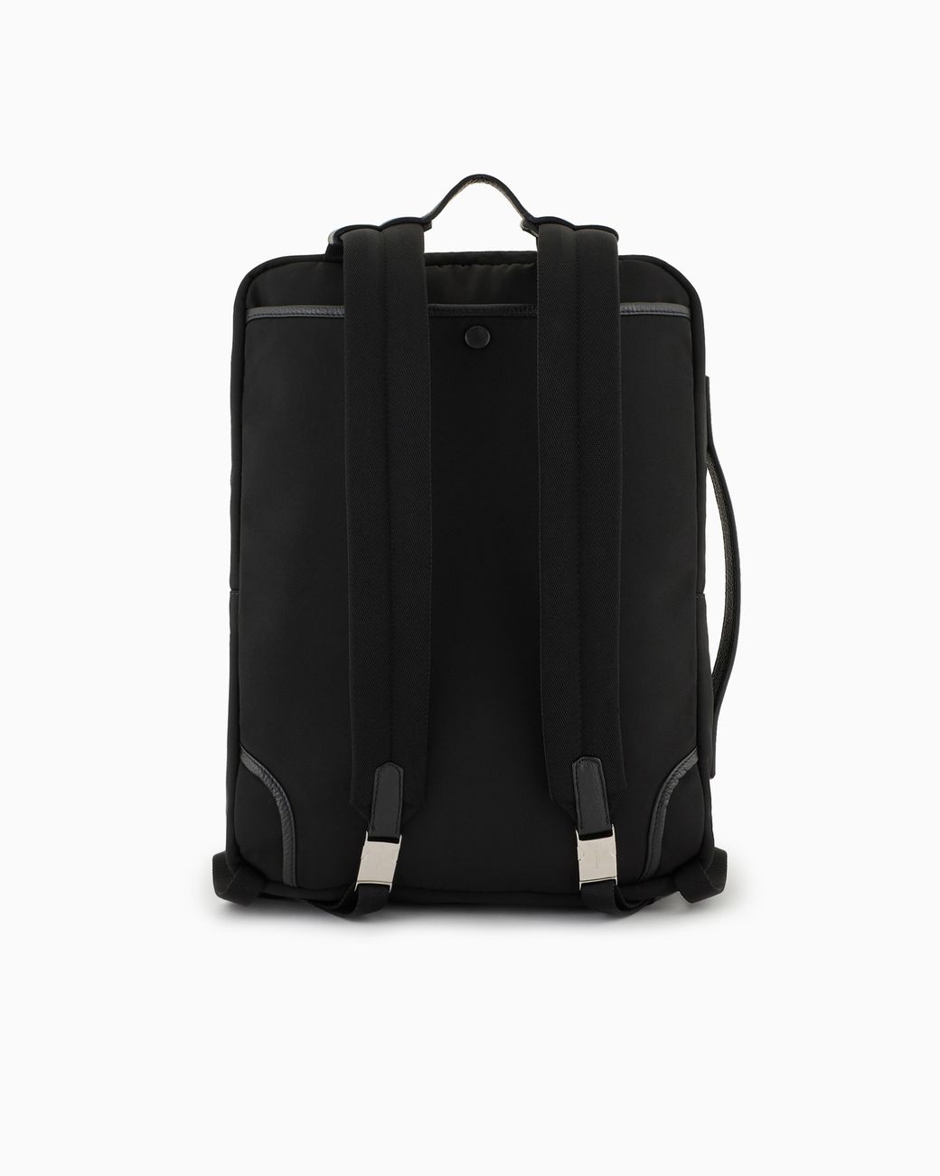 Giorgio Armani Black Nylon And Pebbled-Leather Backpack for men
