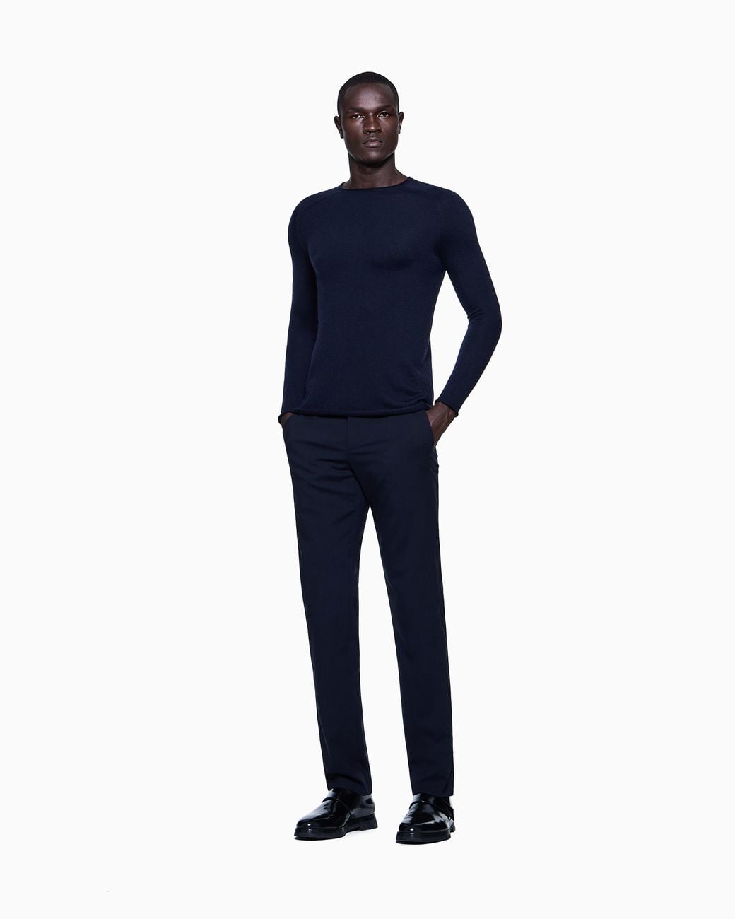 Giorgio Armani Blue Straight Leg Trousers for men