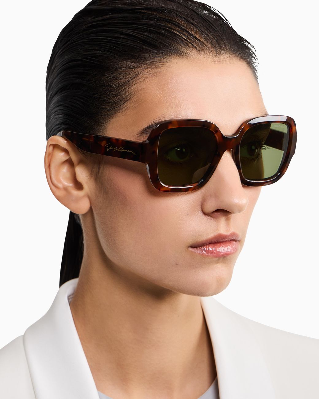 Giorgio Armani Green Square-Shaped Sunglasses
