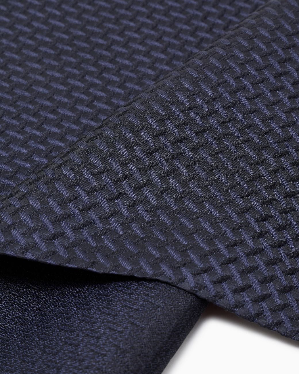 Giorgio Armani Blue Silk Pocket Square With Herringbone Pattern for men