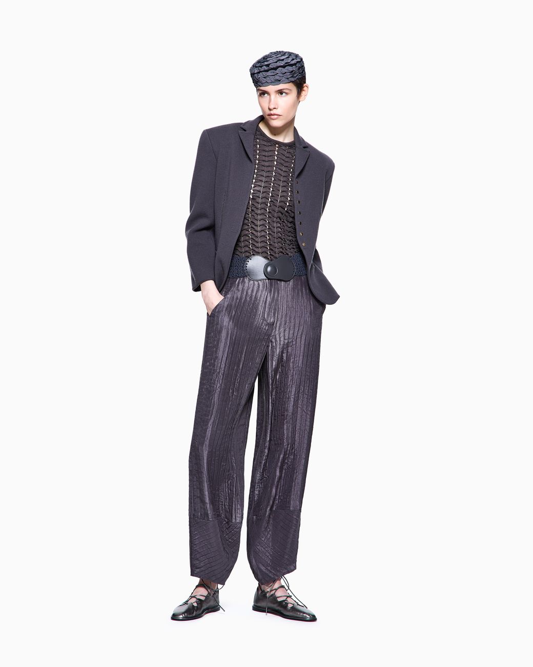 Giorgio Armani Blue Single-Breasted Short Jacket
