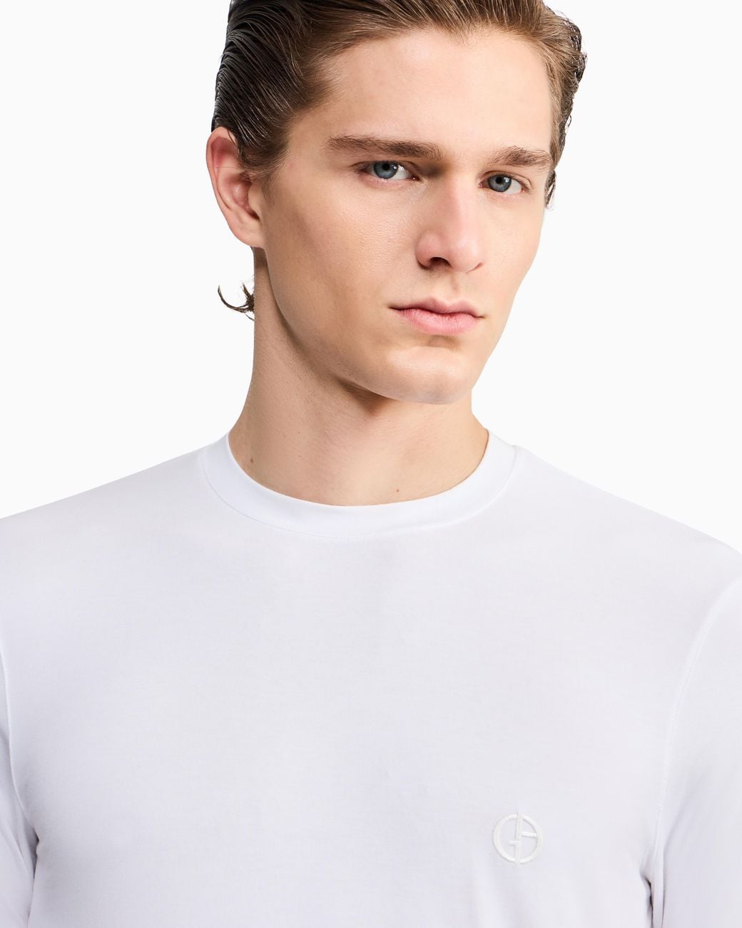 Giorgio Armani White Crew-Neck T-Shirt for men