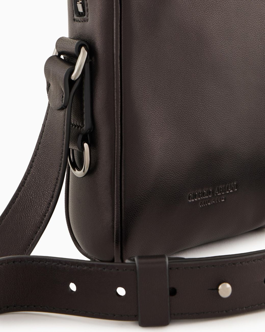 Giorgio Armani Black Nappa-Leather Smartphone Case for men