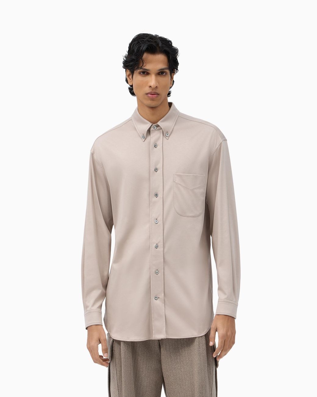 Giorgio Armani Natural Cotton Jersey Shirt X Kith for men