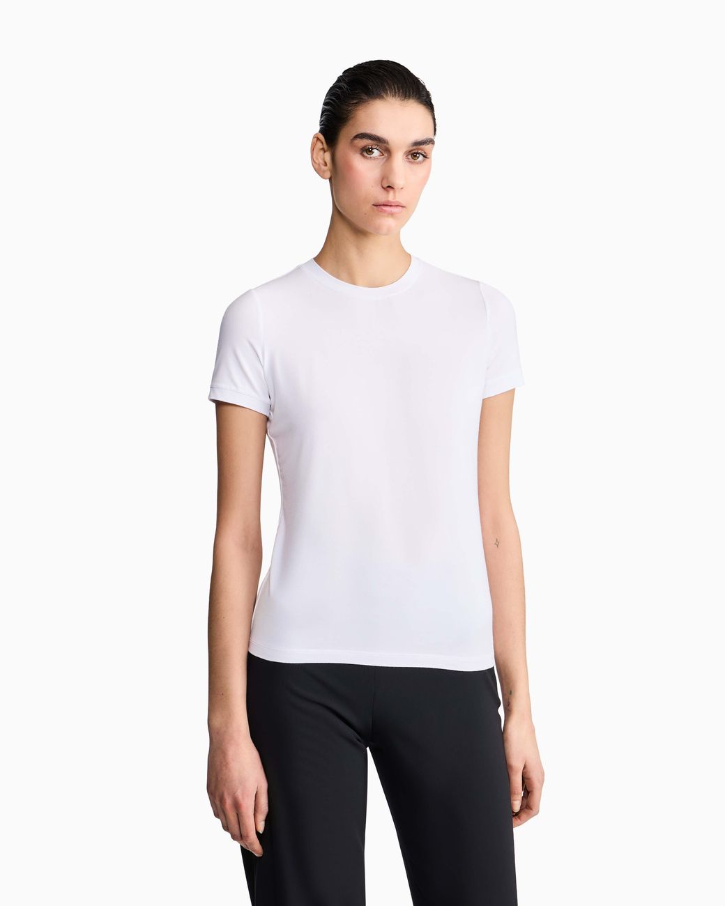 Giorgio Armani White Jersey T-Shirt With A Crew Neck And Short Sleeves