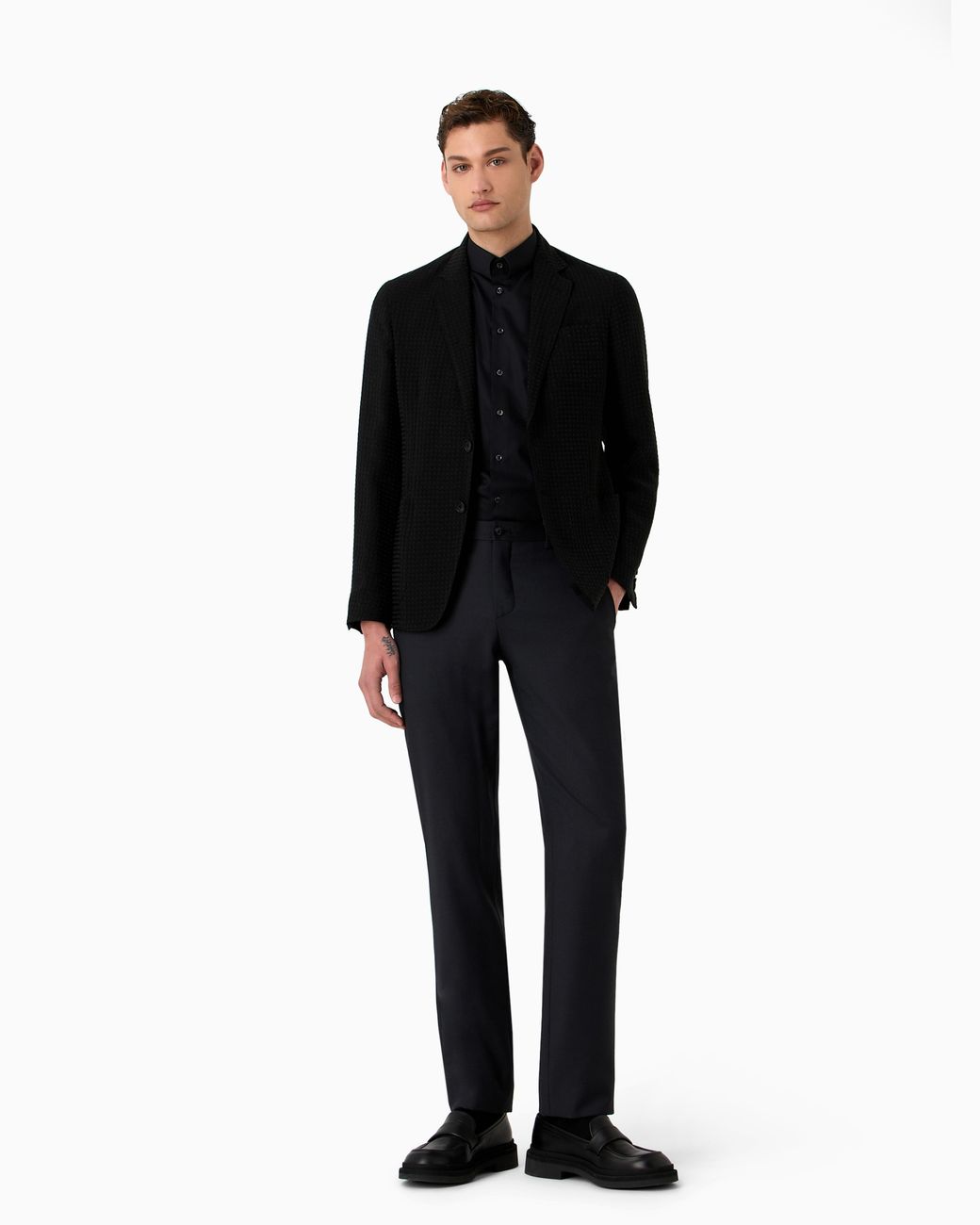 Giorgio Armani Blue Luxury Cotton Twill Shirt for men
