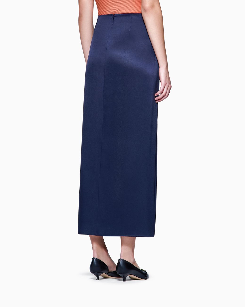 Giorgio Armani Blue Long Silk Wrap Skirt
