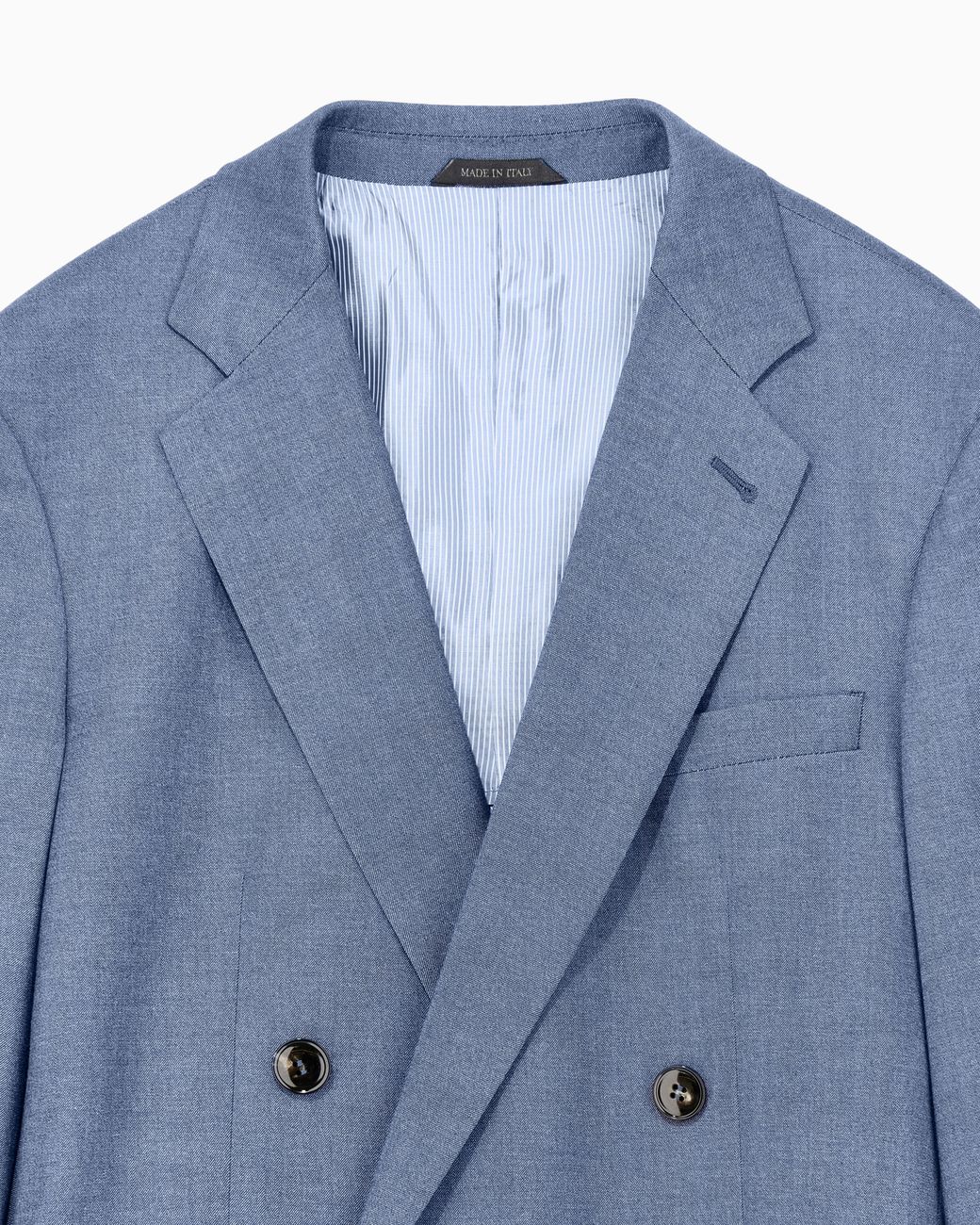 Giorgio Armani Blue Soho Line Double-Breasted Denim-Effect Cashmere And Stretch Cotton Suit for men