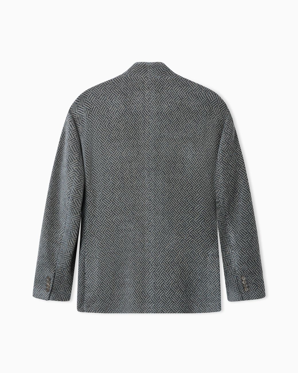 Giorgio Armani Gray Blazer One Shot Wool Chenille Geometric Design for men