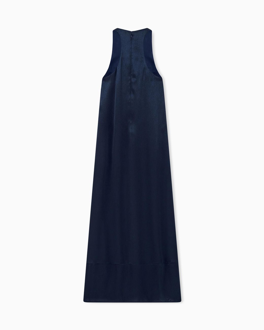 Giorgio Armani Blue Embroidered Dress Sleeveless Silk Gown With Sequined Panel