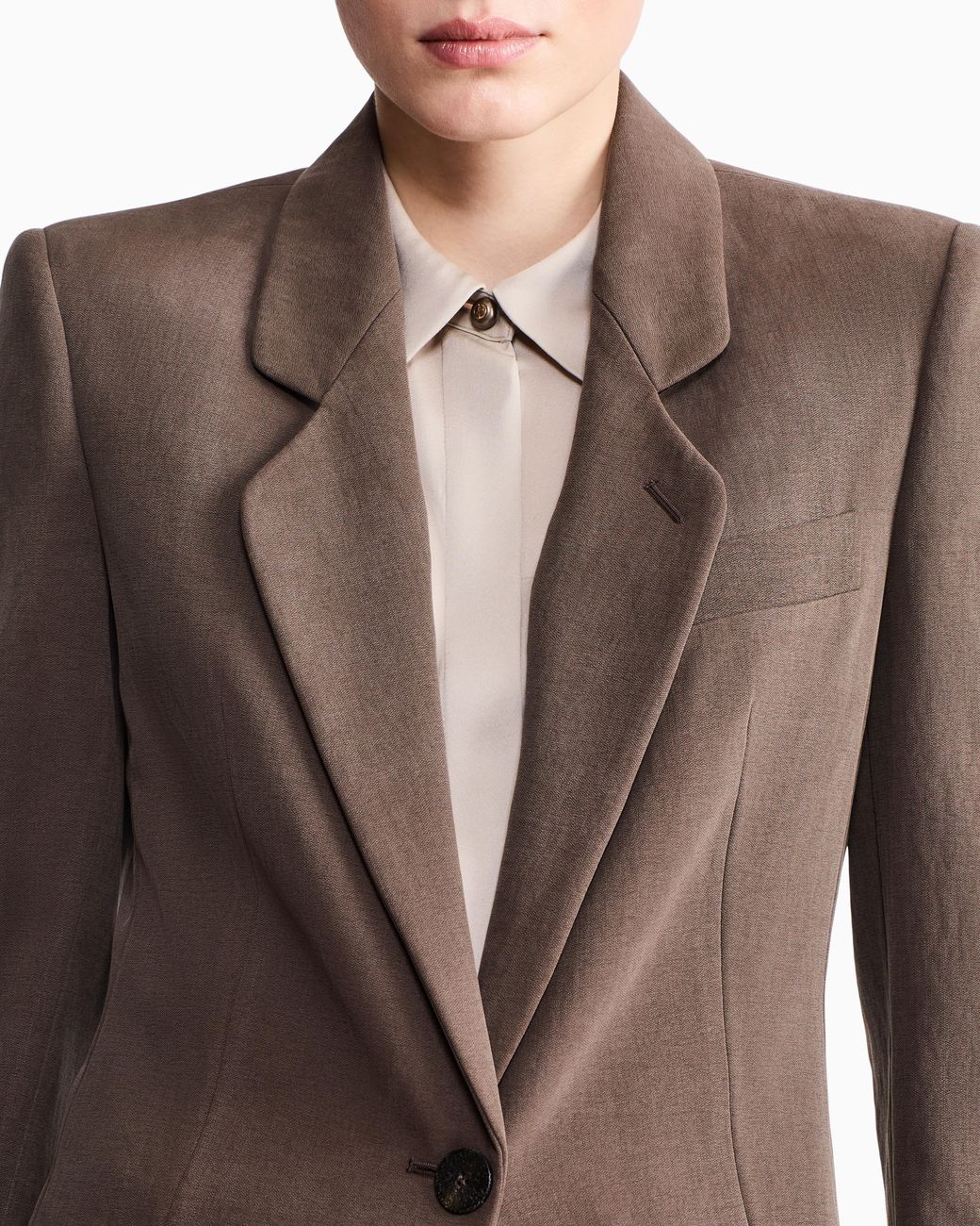 Giorgio Armani Brown Single-Breasted Blazer