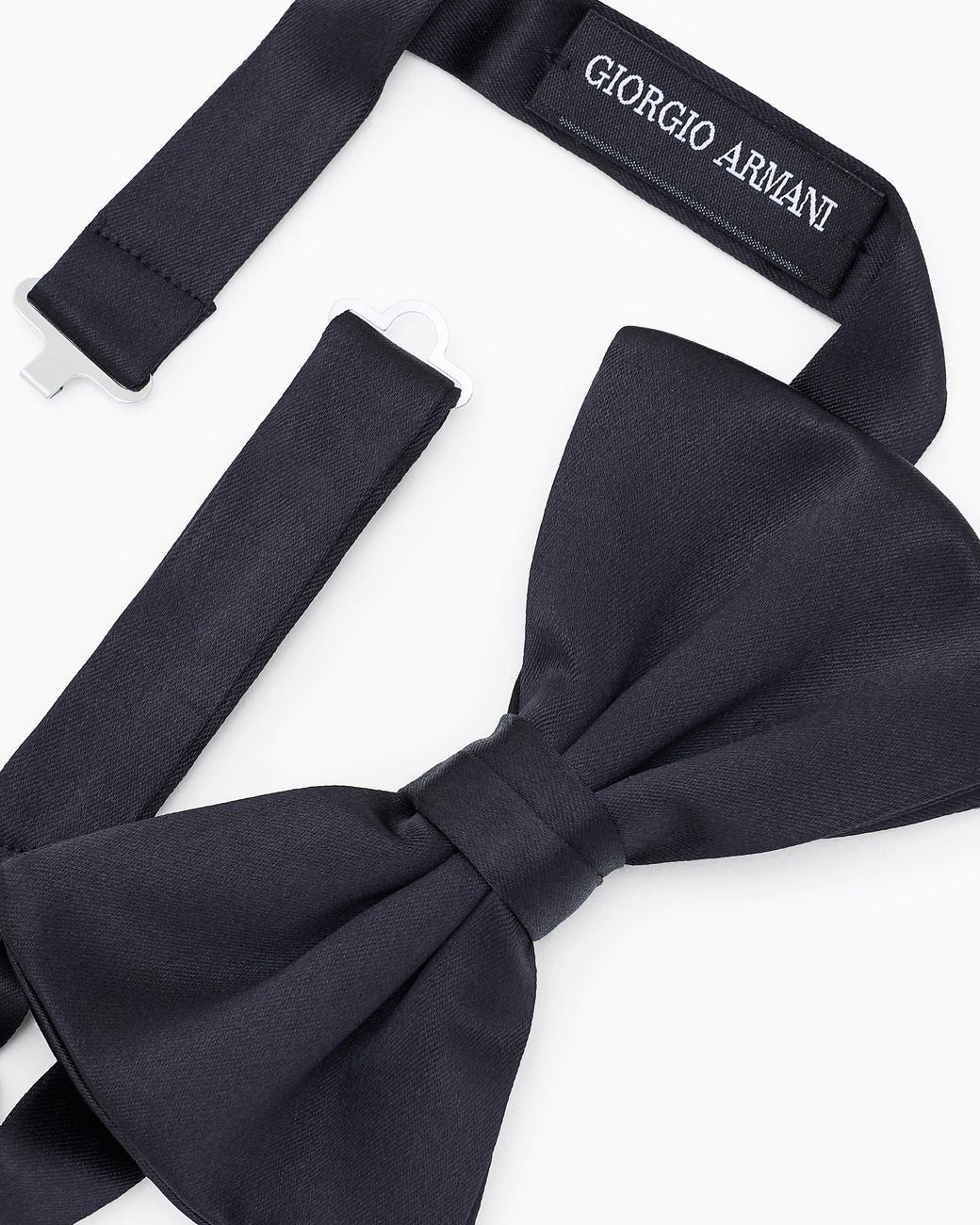 Giorgio Armani Black Large, Pure Silk Knotted Bow Tie for men